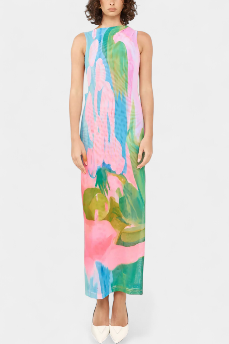 Luella Vestido Pastel de Corte Elegante y Silueta Suelta