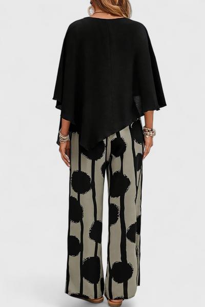 Aleida Conjunto Asimétrico: Top y Pantalón con Estampado