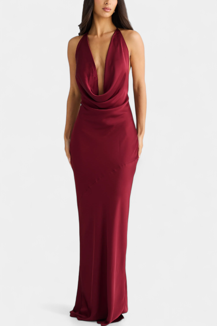 Vestido Elegante Zayana con Detalle de Drapeado