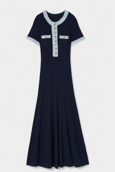 Vestido Midi de Punto Alexia con Detalles de Ribete