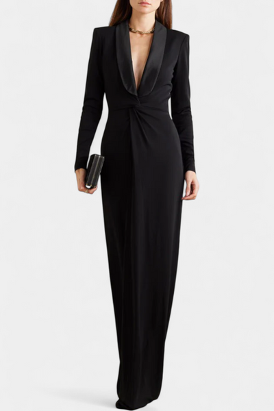 Talara Vestido Maxi Ajustado con Escote en V Pronunciado