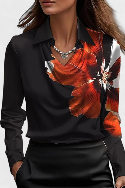 Dilnaz Blusa Satinada con Escote en V