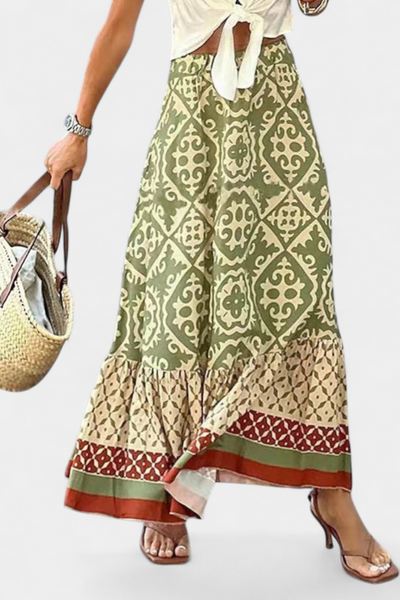Ethel Maxi Dress with Ruffled Print