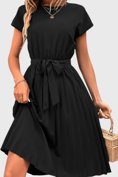 Vestido Midi Elegante Luxie de Tejido Ligero y Corte Suelto