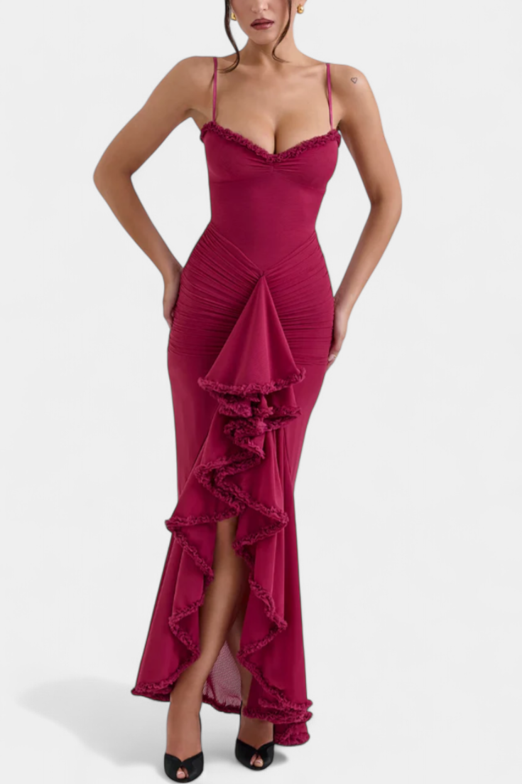 Vestido Corsé Élodie con Detalles de Volantes