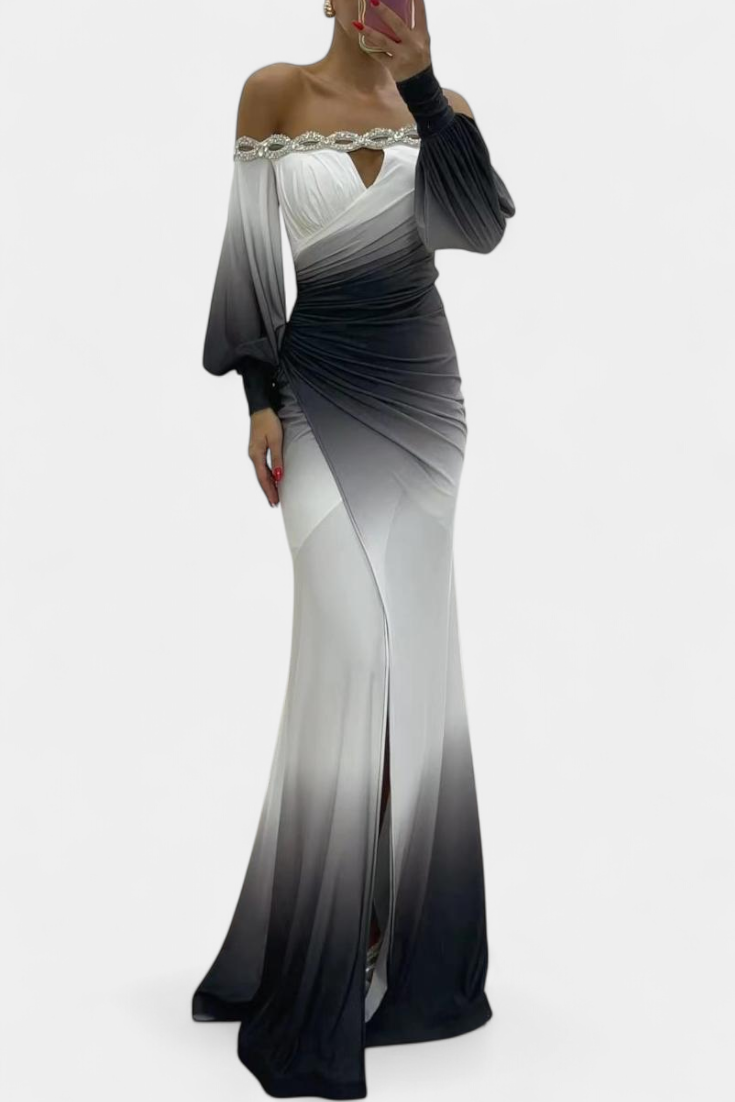 Julitta Vestido Maxi Ombre con Hombros al Descubierto