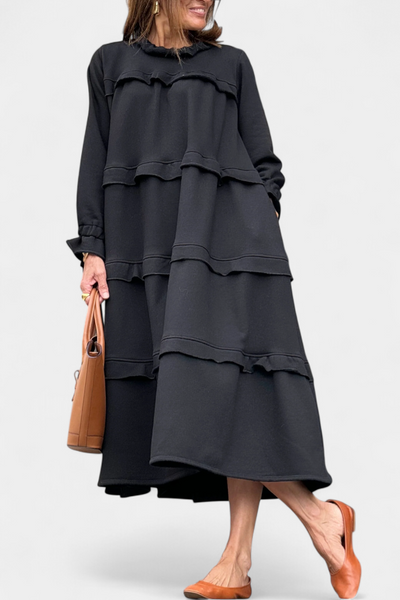 Jada Sudadera Vestido con Volantes y Estilo Casual-Chic