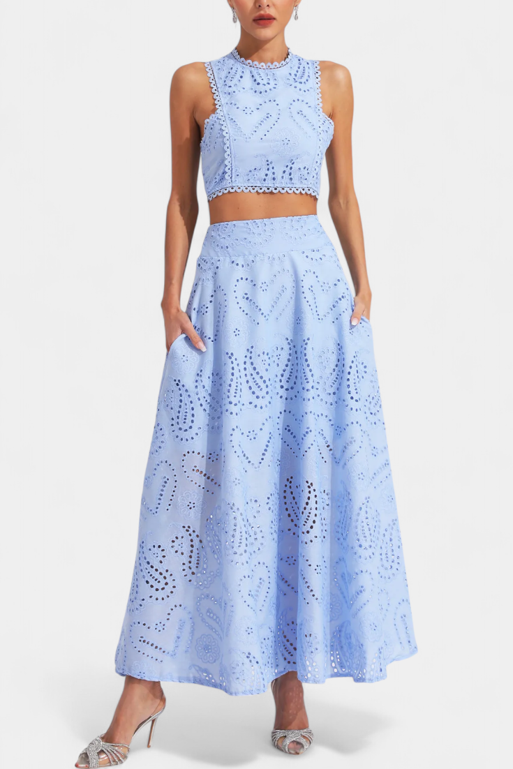 Conjunto Romántico de Encaje Floral Danitza