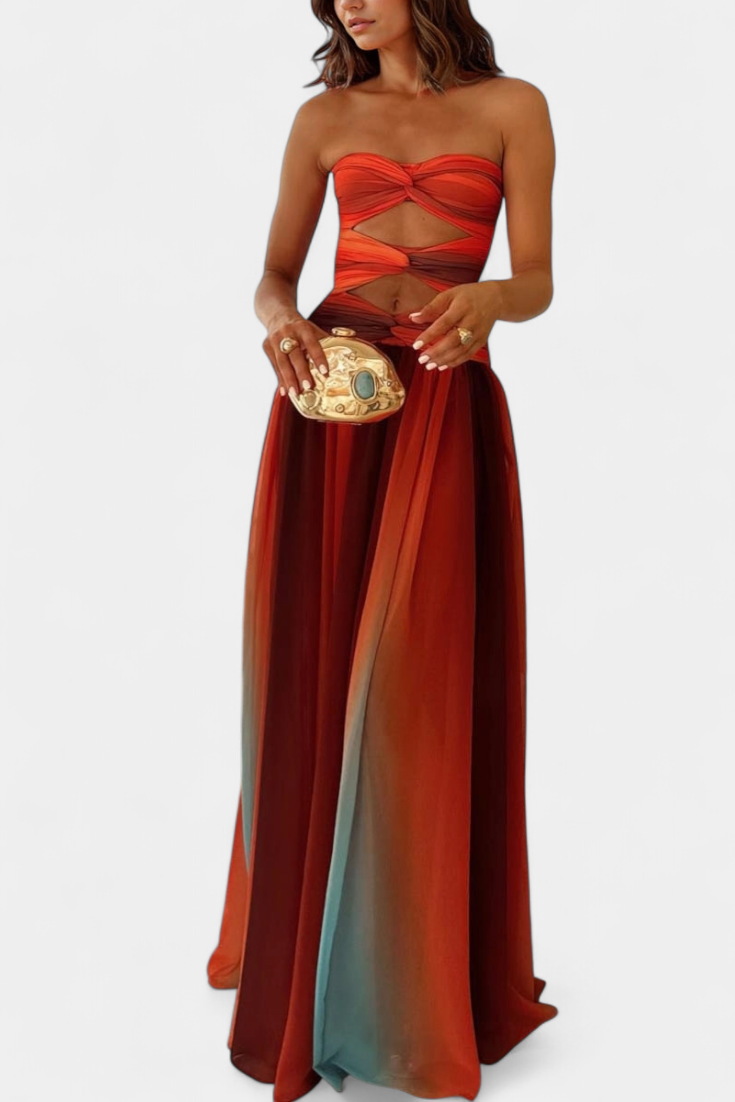 Vestido Maxi A-Line Sin Tirantes Maisie