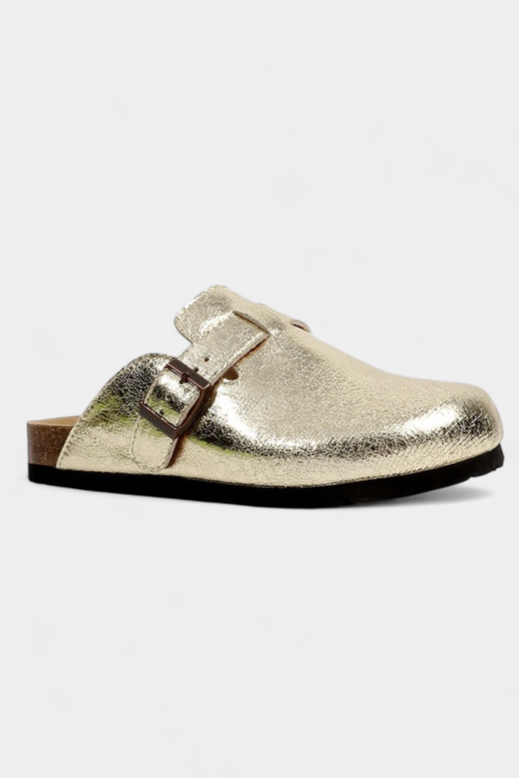 Aubree Unisex Suede Clogs with Adjustable Buckle