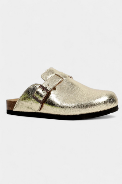 Aubree Unisex Suede Clogs with Adjustable Buckle