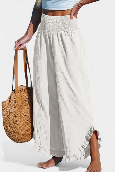 Justina Pantalones Palazzo de Cintura Alta con Volantes