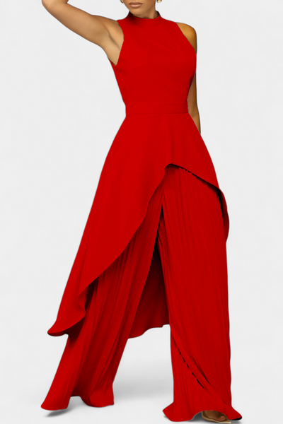 Chrysoula Conjunto Asimétrico con Pantalones Plisados