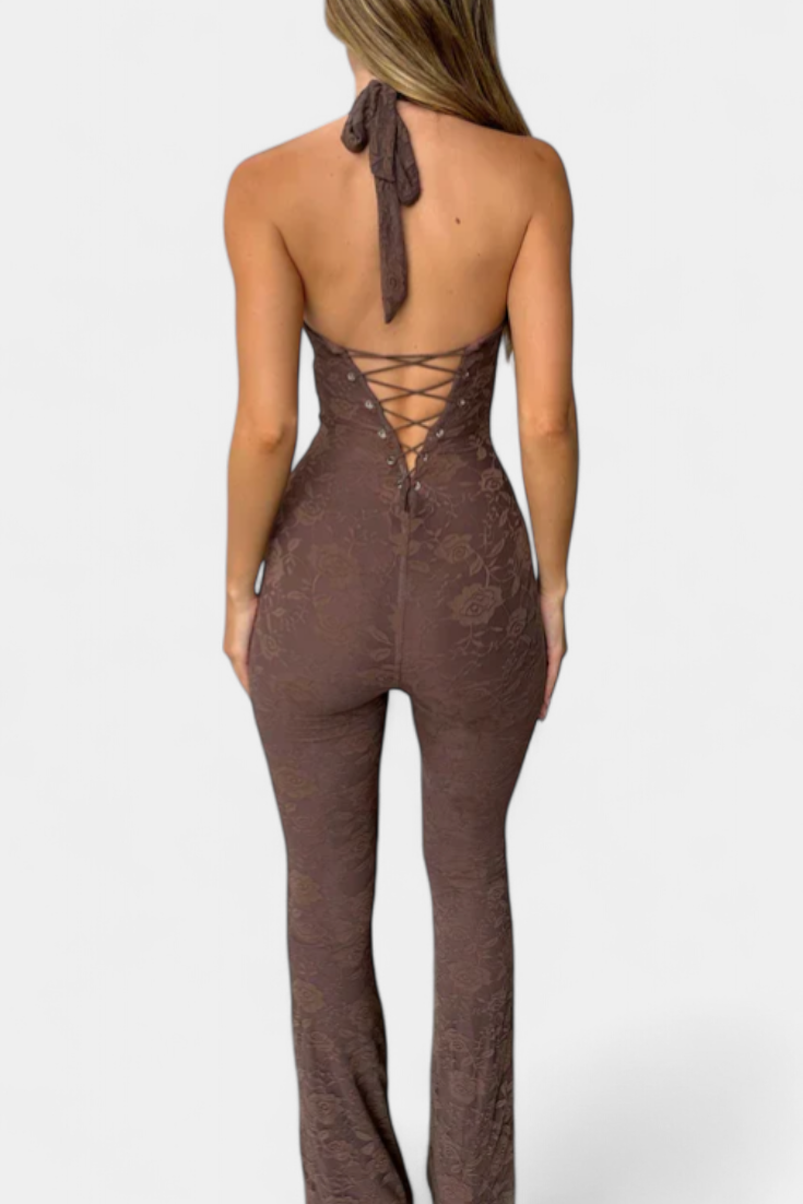 Mono Halter de Encaje Kendra con Espalda Ajustable