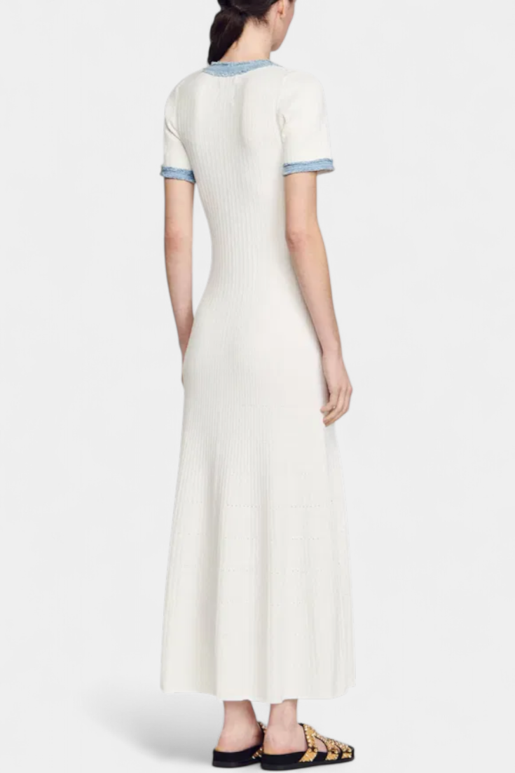 Vestido Midi de Punto Alexia con Detalles de Ribete