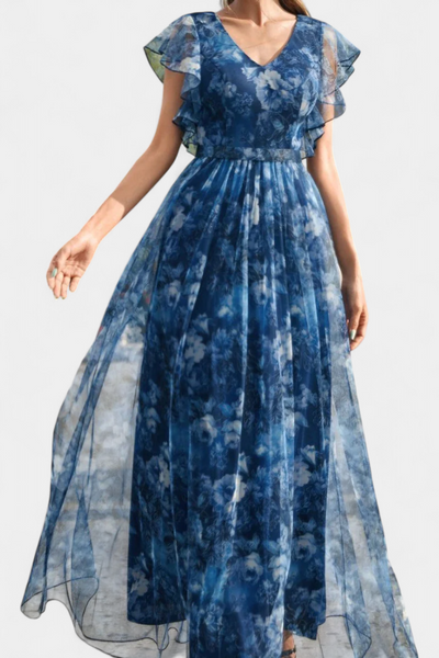 Vestido Largo de Chifón con Estampado Floral Mariana - Ligero y Fresco