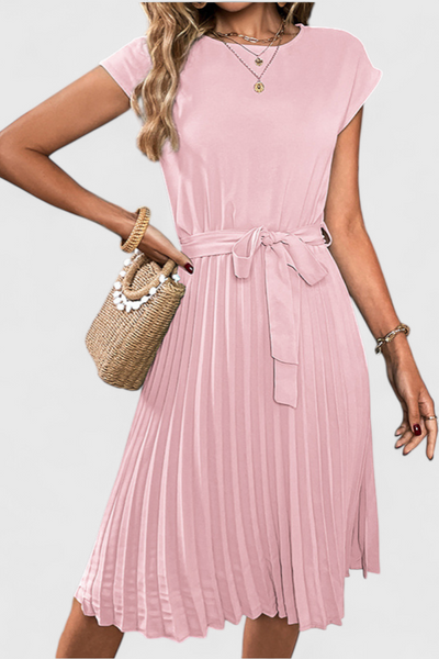 Vestido Midi Elegante Luxie de Tejido Ligero y Corte Suelto