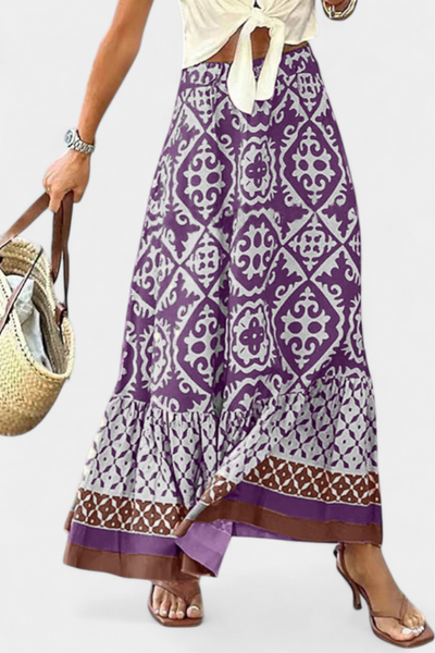 Ethel Maxi Dress with Ruffled Print