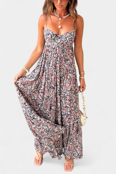 Vestido Maxi Floral Reyna con Espalda Descubierta