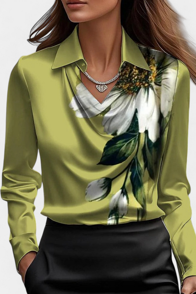 Dilnaz Blusa Satinada con Escote en V