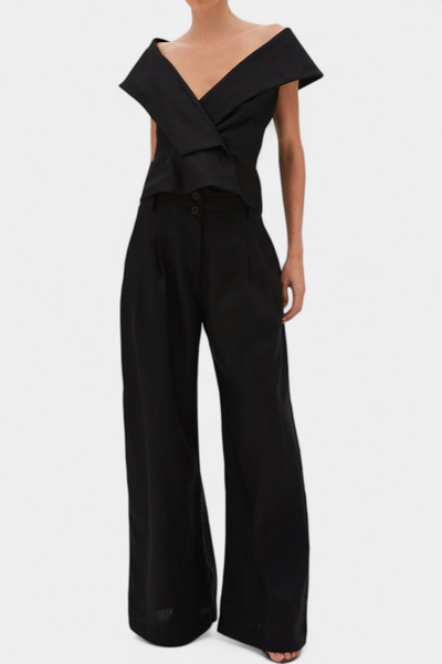 Conjunto Asimétrico Hayden: Top y Pantalón Palazzo