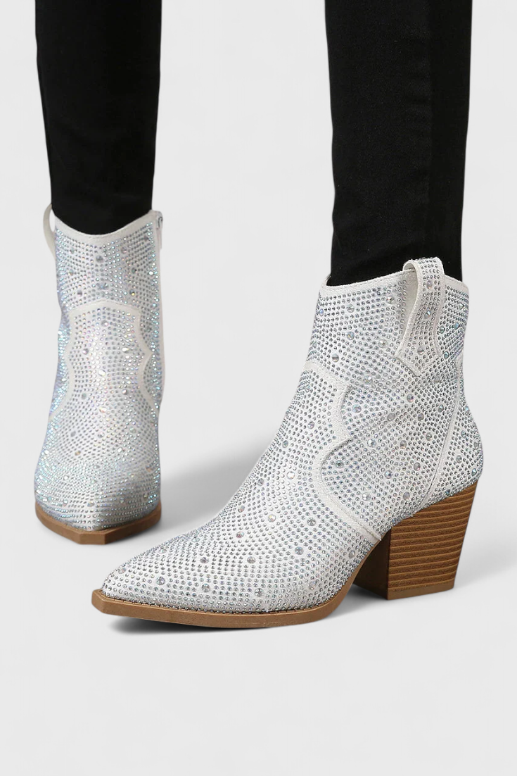 Berenice Botas Chic con Detalles en Patchwork y Cremallera Lateral