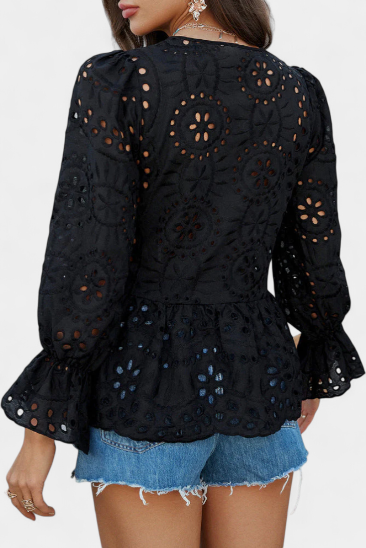Top Bohemio de Encaje Kayden con Corte Suelto