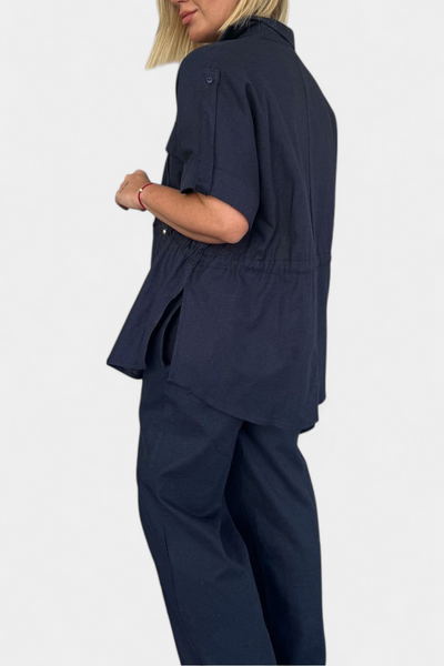 Lani Conjunto Casual de Camisa y Pantalones de Algodón y Lino