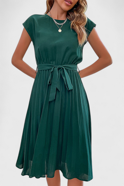 Vestido Midi Elegante Luxie de Tejido Ligero y Corte Suelto