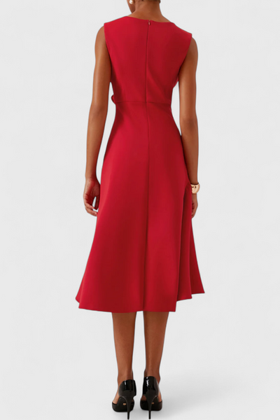 Vestido Midi Asimétrico Claudia con Drapeado Chic