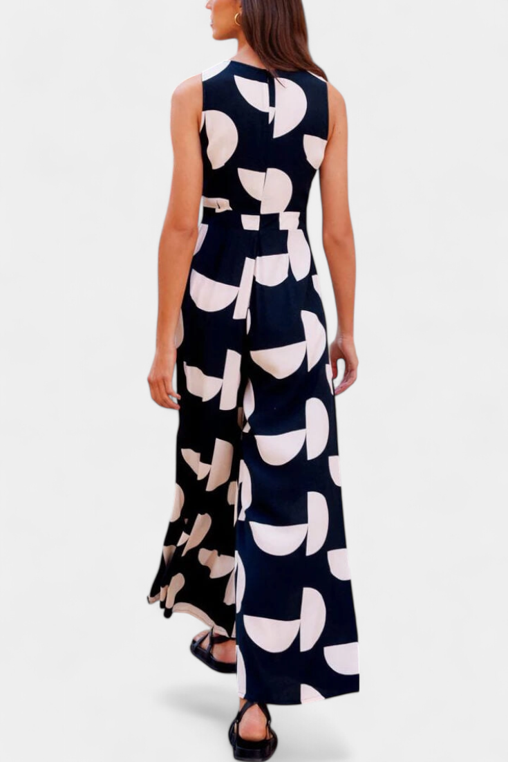 Mono Holgado Brooke con Estampado, Cintura Ajustada y Pierna Ancha