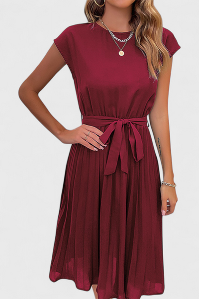 Vestido Midi Elegante Luxie de Tejido Ligero y Corte Suelto