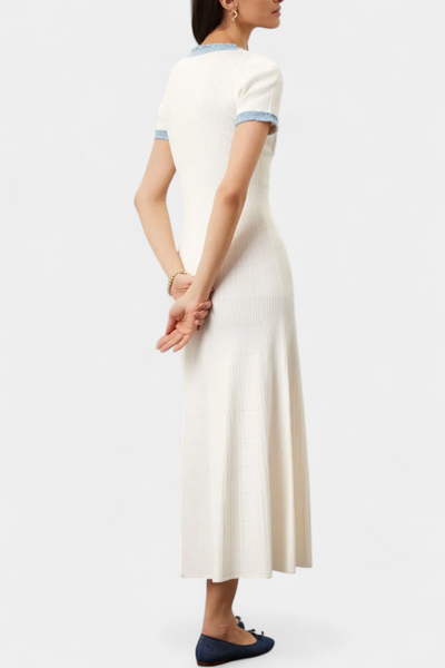 Vestido Midi de Punto Alexia con Detalles de Ribete