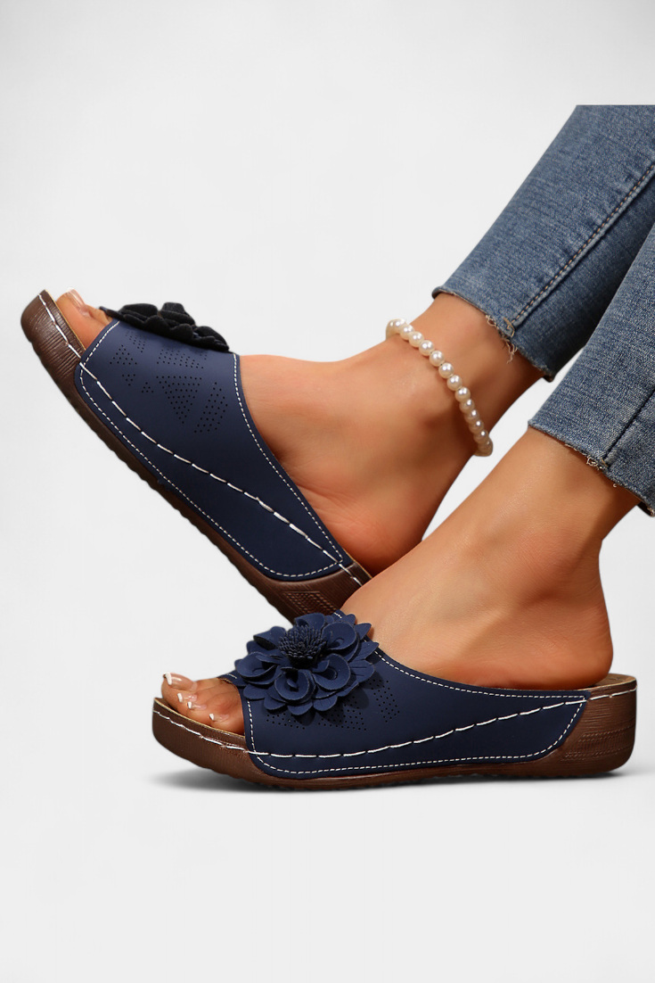 Sandalias Ortopédicas Rica con Flor 3D y Suela Confortable