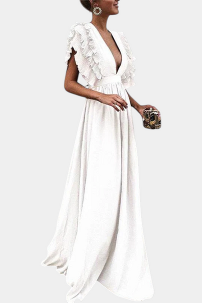 Vestido Maxi Elegante Lucera con Mangas Fluidas