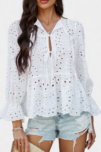 Top Bohemio de Encaje Kayden con Corte Suelto