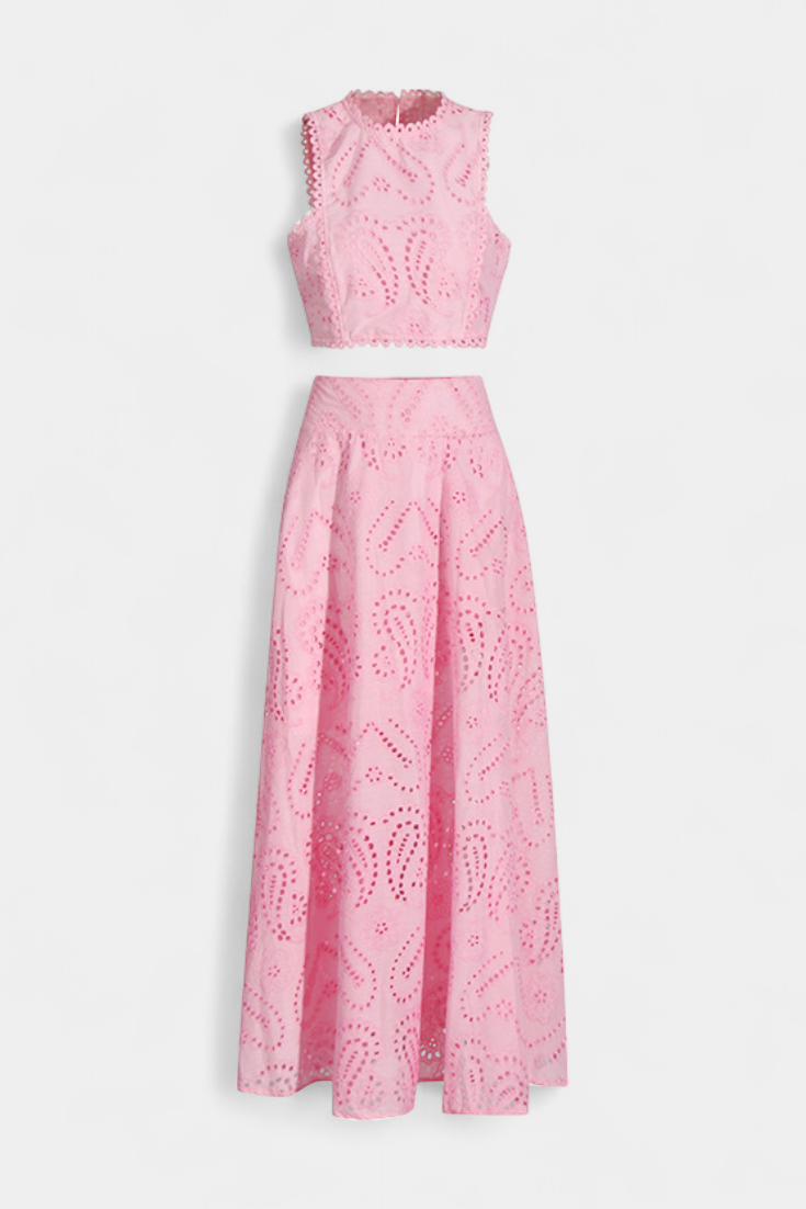 Conjunto Romántico de Encaje Floral Danitza