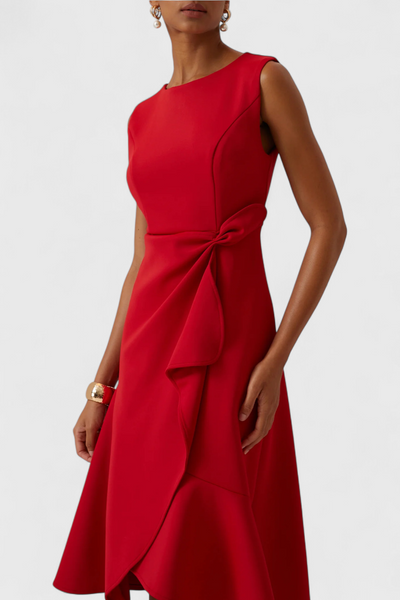 Vestido Midi Asimétrico Claudia con Drapeado Chic