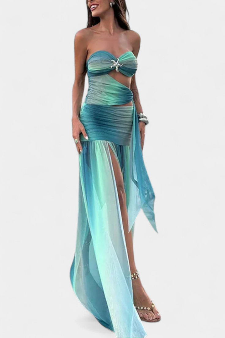 Vestido Maxi A-Line Sin Tirantes Maisie