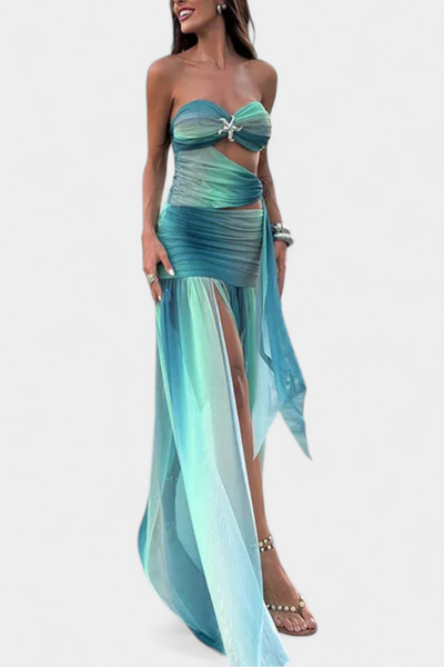Vestido Maxi A-Line Sin Tirantes Maisie