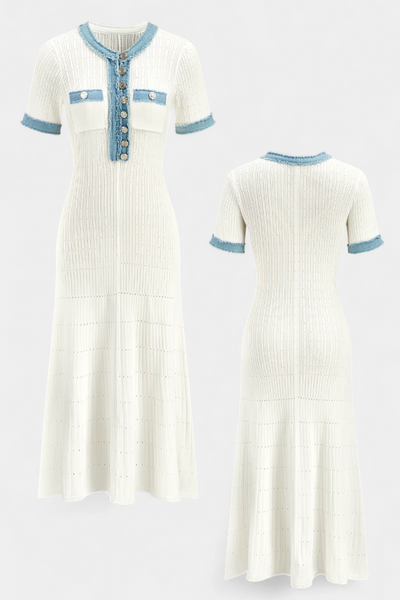 Vestido Midi de Punto Alexia con Detalles de Ribete