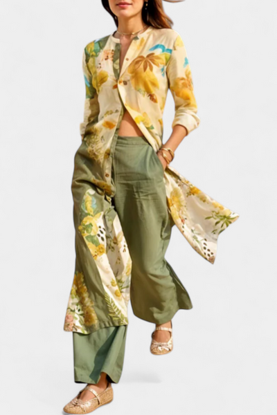 Conjunto de Lino Melvina con Diseño Clásico y Atemporal