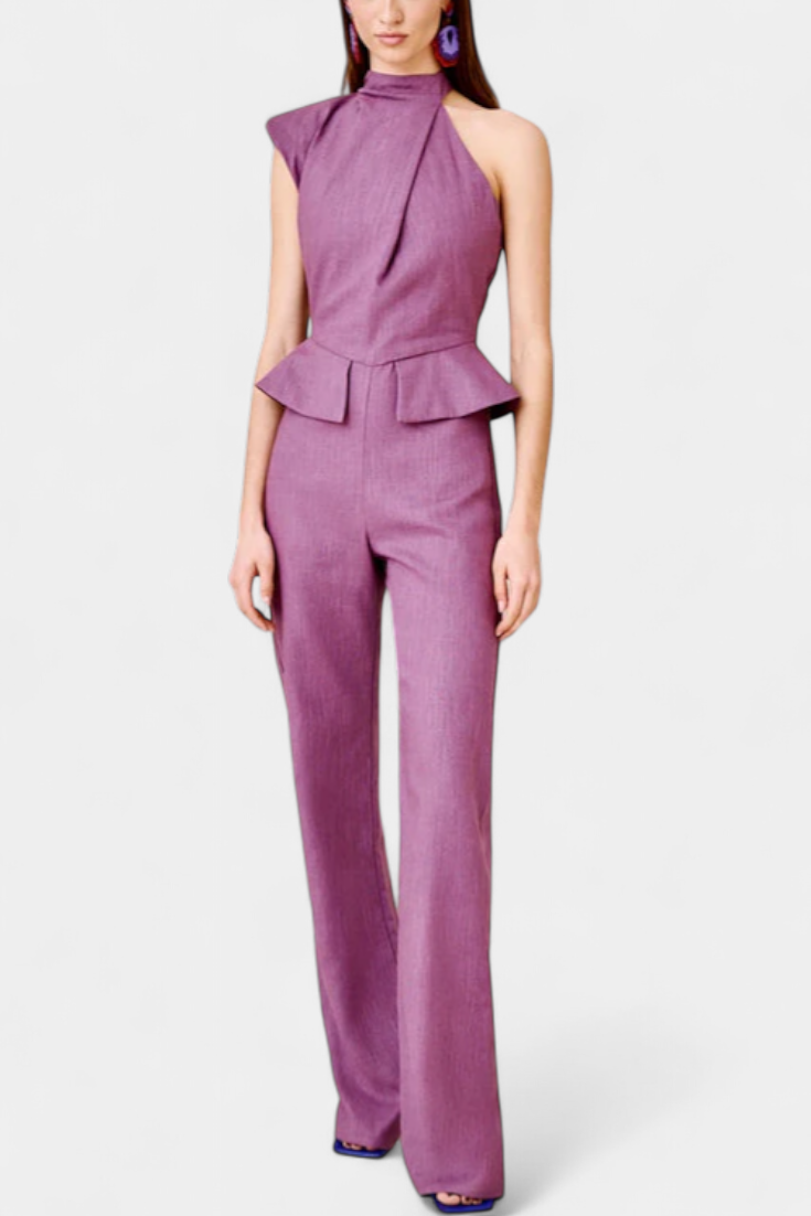 Nerida Asymmetrical Long Dress in Linen and Cotton