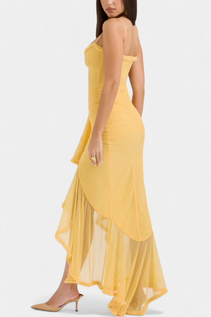 Vestido Corsé Élodie con Detalles de Volantes