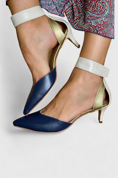 Galfira Zapatos de Tacón Bajo con Punta Delgada y Correa Chic
