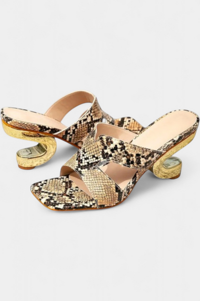Megan Tacones Stiletto con Diseño de Piel de Serpiente