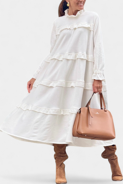 Jada Sudadera Vestido con Volantes y Estilo Casual-Chic