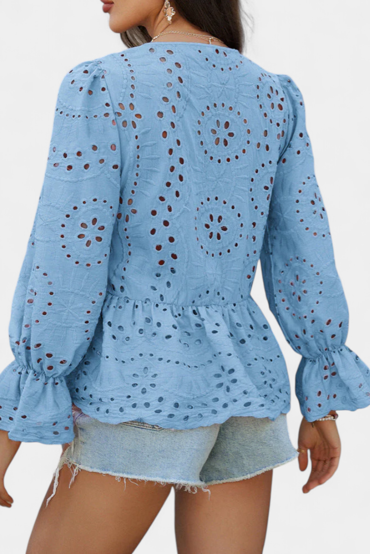 Top Bohemio de Encaje Kayden con Corte Suelto