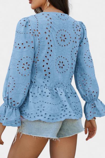 Top Bohemio de Encaje Kayden con Corte Suelto