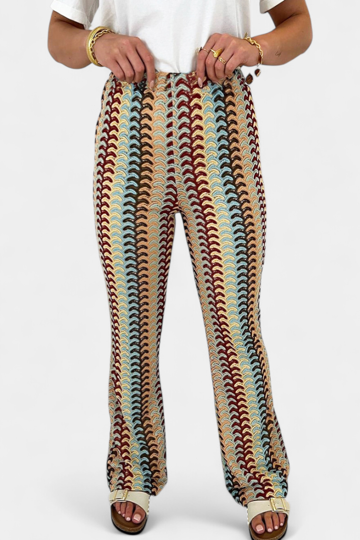 Retro Printed Flared Pants - Carlie